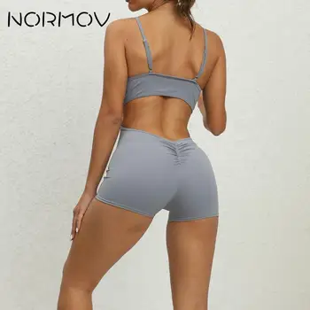 NORMOV Beauty Back Yoga Set, Дышащая эластичная спортивная экипировка для женщин, цельный спортивный комплект для тренажерного зала, твердый V-образный тренировочный комплект