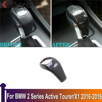Для BMW 2 серии Active Tourer/X1 2016 2017 2018 (F45 F46 F48) На ручку переключения передач автомобиля, накладка на головку, Аксессуары для отделки из углеродного волокна