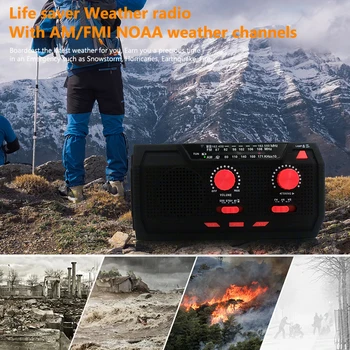 AM/ FM / WB Аварийное Радио Батарея 2000 мАч Bluetooth-совместимое Солнечное Радио Зарядное Устройство 5.0 SOS Сигнализация Поддержка TF USB Флэш-диск /плеер