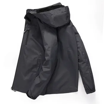 Мужская водонепроницаемая походная куртка, весна-осень, ветровка для скалолазания на открытом воздухе, куртки для кемпинга, дождевик с капюшоном для рыбалки, 6XL 7XL