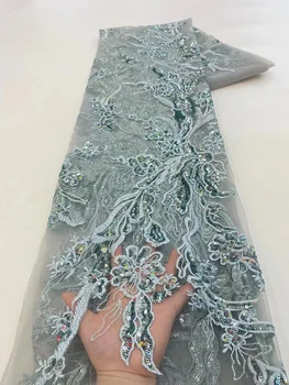 Новейшая Африканская кружевная ткань с пайетками 2023 года, высококачественный материал, Французские Нигерийские кружевные ткани для женского праздничного шитья XZ5532