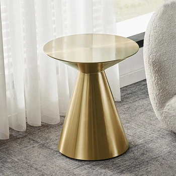 итальянский дизайн современный журнальный столик из нержавеющей стали роскошные круглые столы золотой приставной столик для мебели для гостиной