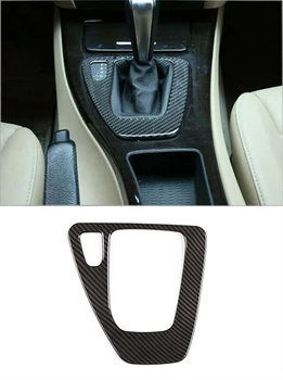 Крышка ручки панели переключения передач автомобиля, наклейка из углеродного волокна, крышка панели коробки автоматического переключения передач для BMW 3 серии 2005-2012 E90