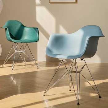 Современные скандинавские обеденные стулья Пластиковые Роскошные Большие Уникальные обеденные стулья Дизайнерское бюро Sillas De Comedor Мебель для дома WK50CY