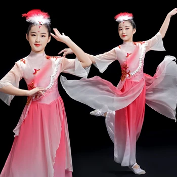 Танцевальные костюмы Янко для девочек Традиционная Классическая Детская Одежда для веерных танцев Национальный Поясной барабан Костюм Зонтик Платье для народных танцев