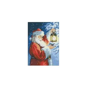 Набор для вышивания крестиком Санта-Клауса и птиц, рисование для дома Homefun