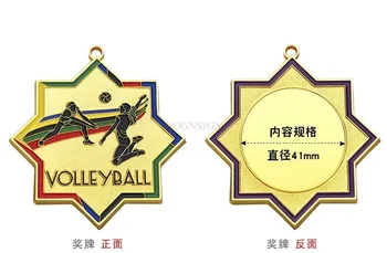 Значок, медаль для соревнований по волейболу, Школьные спортивные игры, Золотая фольга, Детская шея, Подвешенная в детском саду