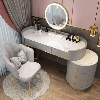 Спальные гарнитуры Туалетный столик с зеркалом, Туалетный столик для макияжа с большим местом для хранения, столик для макияжа 80/100/120 см