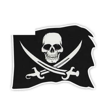 Наклейка с изображением Забавного Пиратского флага, Черепа и Меча, Автомобильная наклейка, Автомобильные Аксессуары, Внешние детали, аксессуары для каравана, Товары