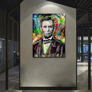 Оригинальный популярный портрет Авраама Линкольна на стене в комнате от Ho Me Lili