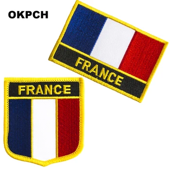 Нашивки с флагом Франции, вышитые нашивки с флагом, нашивки с национальным флагом, нашивки для одежды, украшения своими руками PT0057-2