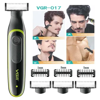 Электробритва VGR, Триммер для волос, Триммер для бороды, перезаряжаемая бритва, водонепроницаемый профессиональный станок для бритья для мужчин V-017