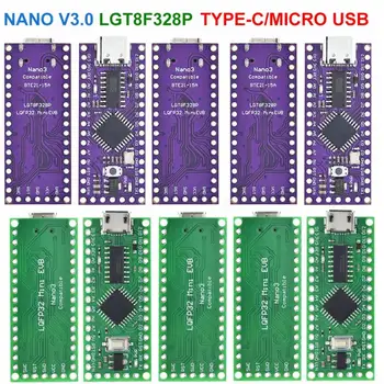 1-5 Шт. Type-C/Micro USB Nano 3.0 Совместимый контроллер LGT8F328P-LQFP32 Mini EVB Nano CH9340C/HT42B534-1 SOP16 для Arduino