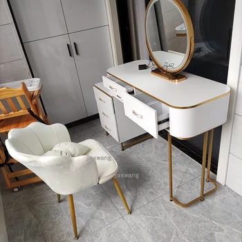 Современные легкие роскошные комоды Мебель для спальни в скандинавском стиле Домашнее зеркало Туалетный столик простой прикроватный шкафчик для хранения в спальне