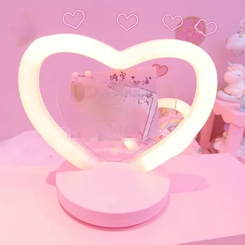 Светодиодный ночник в форме сердца Sakura Sailor с USB-зарядкой, фигурка из смолы, настольная лампа с изображением Луны, Декор для спальни, Игрушки для кукол