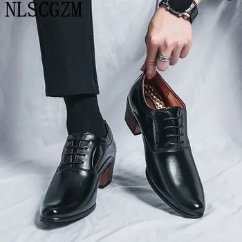 Leather Shoes for Men Italiano Formal Shoes for Men Business Suit Office 2023 Oxford Shoes for Men Coiffeur туфли мужские кожаны