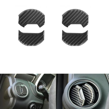 4 шт./компл. Наклейки для автомобильного кондиционера на выходе из вентиляционного отверстия для Chevrolet Camaro 2012-2015, автомобильный аксессуар из настоящего углеродного волокна
