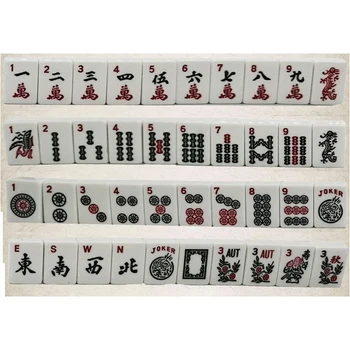 Настольная игра Американский Маджонг 30 мм, 160 шт, Западный Маджонг, Плитки из белого Нефрита, Подарочная игра для Маджонга с портативной алюминиевой коробкой