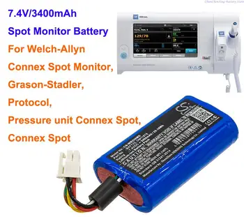 Аккумулятор CS 3400 мАч для точечного монитора Welch-Allyn Connex, Grason-Stadler, Протокол, Connex Spot, Датчик давления Connex Spot