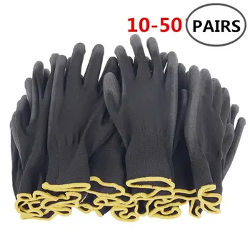 10 пар из 50 пар нейлоновых полиуретановых защитных рабочих перчаток ремонтные специальные перчатки перчатки с покрытием ладоней принадлежности для плотников-ремонтников