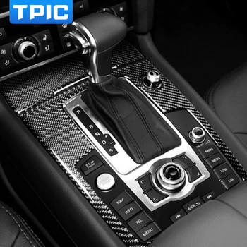 TPIC Углеродное Волокно Для Audi Q7 4l 2008-2015 Панель Переключения Передач Защитная Крышка Наклейка Модификации Интерьера Автомобильные Аксессуары