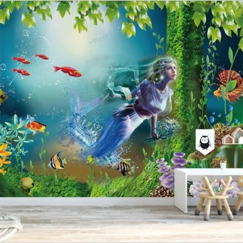 Пользовательские обои 3d фэнтези подводный мир фреска детская комната спальня мультяшный фон декоративная картина papel de pared