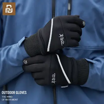 Зимние перчатки со светоотражающим сенсорным экраном Youpin, аксессуары для велосипеда, велосипедные перчатки, мужские флисовые рукавицы, велосипедные перчатки мотоциклиста