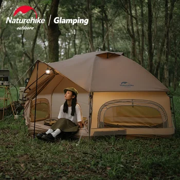 Шестиугольная палатка Naturehike MG для кемпинга на открытом воздухе большого пространства, водонепроницаемая и ветроустойчивая юрта, палатка на шесте, встроенная палатка на шесте