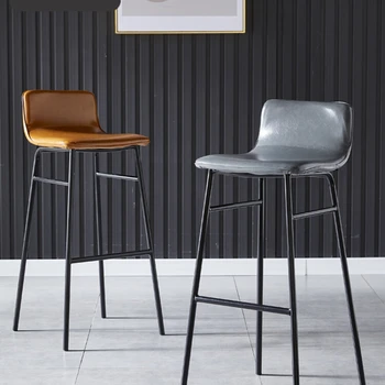 Барные стулья из искусственной кожи для кухни, обеденные стулья, скандинавский роскошный современный барный стул, высокий табурет, коммерческая мебель для домашнего бара Taburete