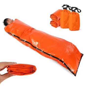 2 ПРЕДМЕТА, аварийное одеяло с компрессионным мешком, Портативный легкий аварийный спальный мешок для кемпинга, путешествий, пеших прогулок, альпинизма