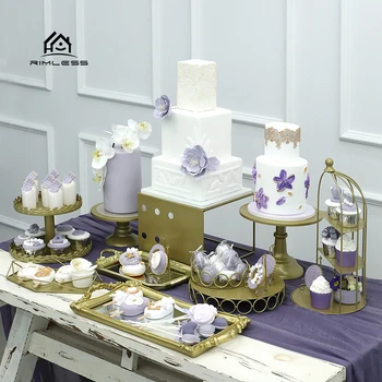 Набор подставок для кексов с золотым тортом для свадебного украшения, десертные настольные тарелки для выпечки, декор для помадки, домашняя посуда, поднос для хлеба
