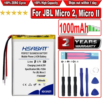 Аккумулятор для динамиков HSABAT емкостью 1000 мАч для JBL Micro 2, Micro II