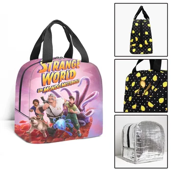 Модная изолированная сумка для ланча Disney Strange World для мальчиков и девочек, сумка-холодильник для путешествий, сумки для еды, переносная студенческая школьная сумка для ланча
