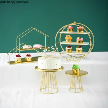 Золотая металлическая подставка для торта, Десертный стол, Форма для торта, Десертная тарелка, витрина, Декоративная рамка, Поднос для еды, Тарелка для суши, поднос для закусок