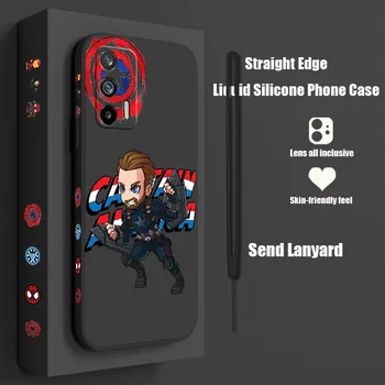 Чехол для телефона Marvel Капитан Америка Человек-Паук Для OPPO Reno 9 8 7 SE 6 5 3 2 Z Pro Plus Lite Snapdragon Liquid С левой Веревочной Крышкой