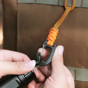 3шт Открытый ремешок Пряжка Военный Паракорд Брелок для ключей Держатель для ремня для рюкзака Крюк для подвешивания Кемпинг EDC Карабин