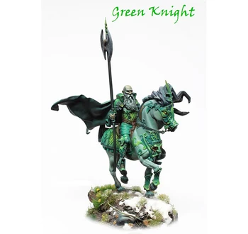 Неокрашенный комплект 1/22 70 мм, зеленый рыцарь, 70 мм, фигурка из смолы, миниатюрный гаражный комплект
