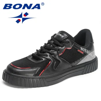 BONA 2023 Новая Дизайнерская Дышащая повседневная обувь, Повседневные кроссовки, Мужская вулканизированная осенняя обувь, Модная обувь для прогулок, Мужская одежда для отдыха