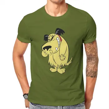 Мужская футболка Muttley, хлопковая винтажная футболка, дурацкие гонки, футболка Muttley с мультяшным Смеющимся псом, топы с коротким рукавом и принтом