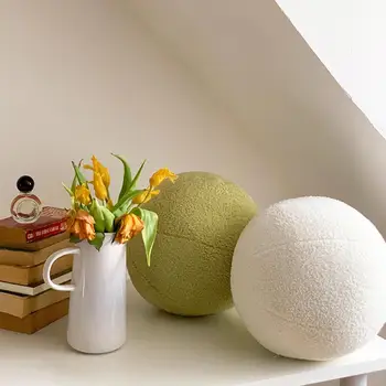 Очаровательная Изысканная Круглая подушка для дивана, детская игрушка с мягким мячом, уютный сенсорный мяч, плюшевая подушка, украшение для дома из полипропиленового хлопка
