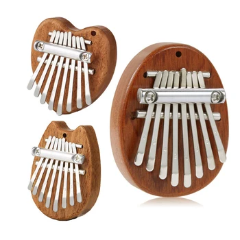 8-клавишное мини-пианино Kalimba для большого пальца, портативная деревянная подвеска для небольшого носимого музыкального инструмента Mbira, подарочное пальчиковое пианино для взрослых детей