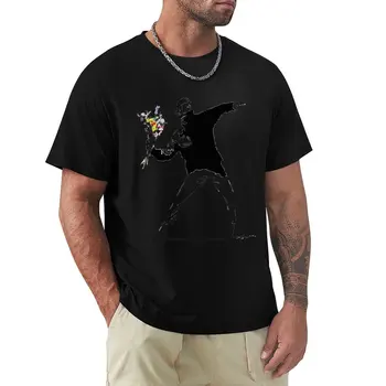 Футболка с трафаретом Rage Flower Bomber, футболка оверсайз, футболки на заказ, аниме, футболка оверсайз, футболка с коротким рукавом, мужская