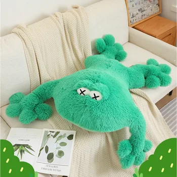 Милая большая плюшевая лягушка для поцелуев, длинная плюшевая подушка для сна в виде уродливой зеленой лягушки, кукла для декора комнаты в Каваи, подарок на День рождения