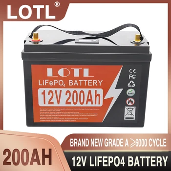 Аккумулятор LiFePO4 12V 200Ah Литий-железо-Фосфатные батареи Встроенный BMS Для Замены Большей части резервного источника питания Домашнего хранилища энергии
