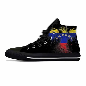 Венесуэла Патриотическая гордость венесуэльского флага модная повседневная матерчатая обувь с высоким берцем, удобные дышащие мужские и женские кроссовки с 3D принтом