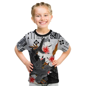 (Персонализированная на заказ) Футболка с акулой-молотом, детские футболки с 3D-принтом в гавайском стиле, Летняя футболка, топы оверсайз для мальчиков и девочек