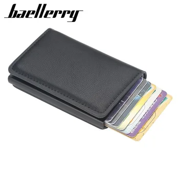 Новый мужской винтажный держатель для кредитных карт, блокирующий Rfid-кошелек из искусственной кожи, Унисекс, информация о безопасности, Алюминиевый кошелек