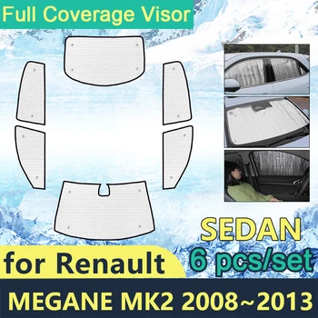 Солнцезащитные козырьки с полным покрытием для Renault Megane ll Седан 2008 2009 2010 2011 2012 2013 Автомобильные аксессуары для ветровых стекол, козырек для защиты от солнца