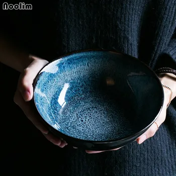 NOOLIM Creative Ceramic Sim Миска для супа с лапшой из голубого риса, миска для лапши Рамэн, посуда, кухонные Принадлежности