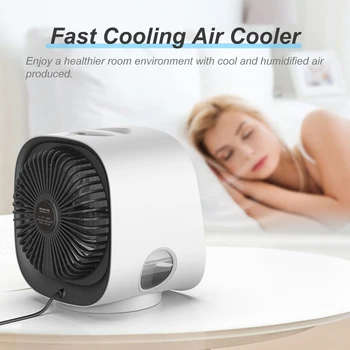 Настольный охладитель воздуха объемом 300 мл, вентилятор кондиционера, Маленький персональный настольный USB-вентилятор, охладитель воздуха, 3 Скорости охлаждения вентилятора для дома, офиса